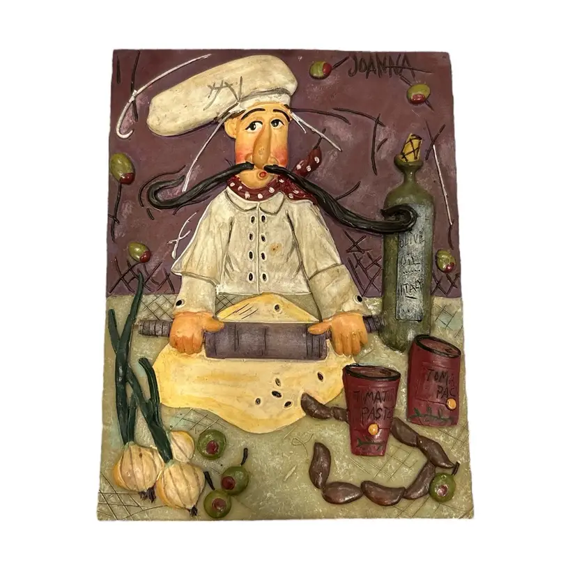 Joanna 3D Relief Resin Italian Cook Wall Plaque