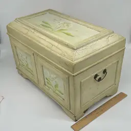 Storage Chest - Shabby Chic Vintage Hand-Painted Wooden
