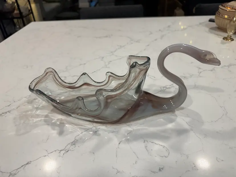 Murano Style Art Glass Swan