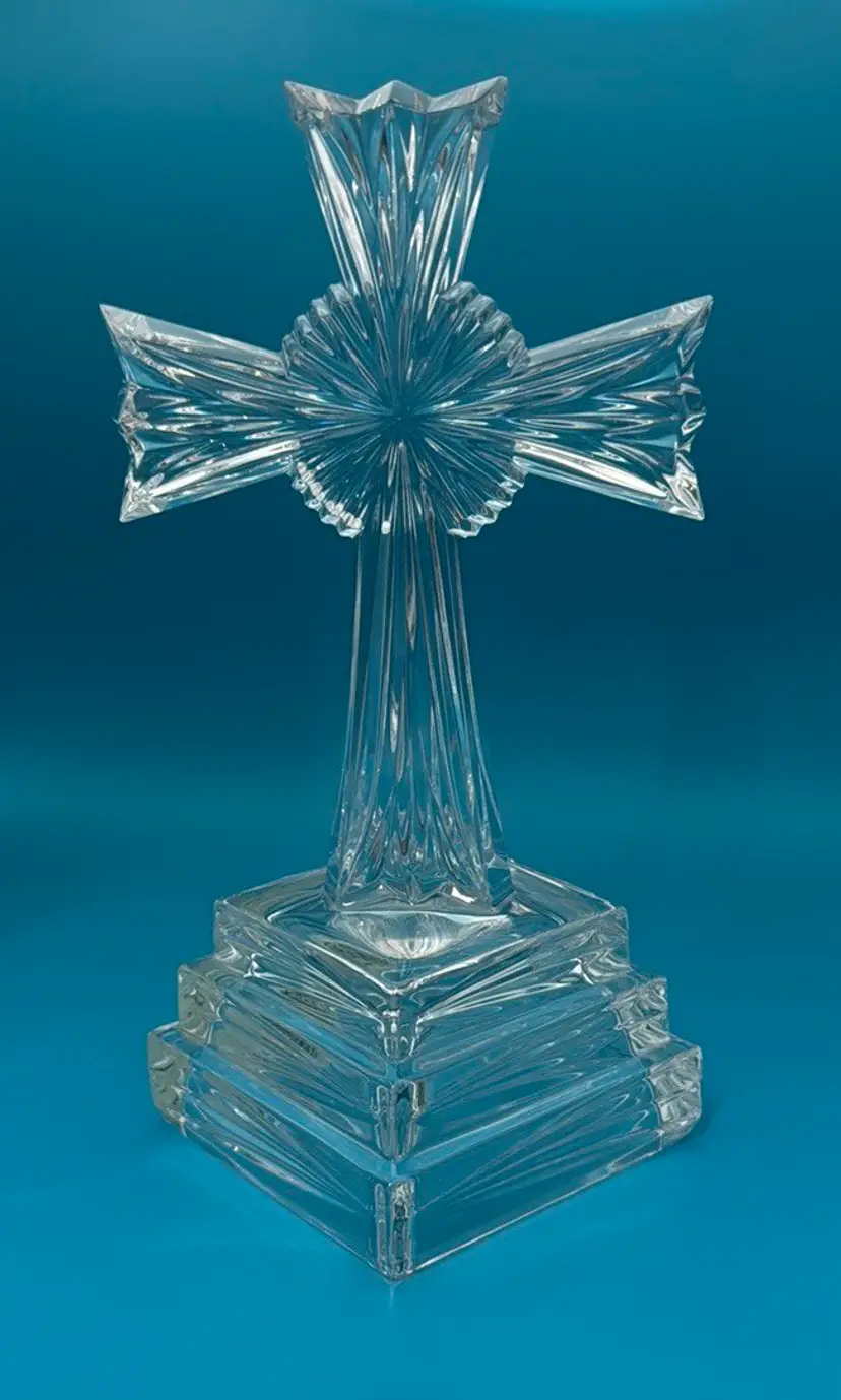 Lenox Crystal Treasures Cross Figurine Germany 8" tall