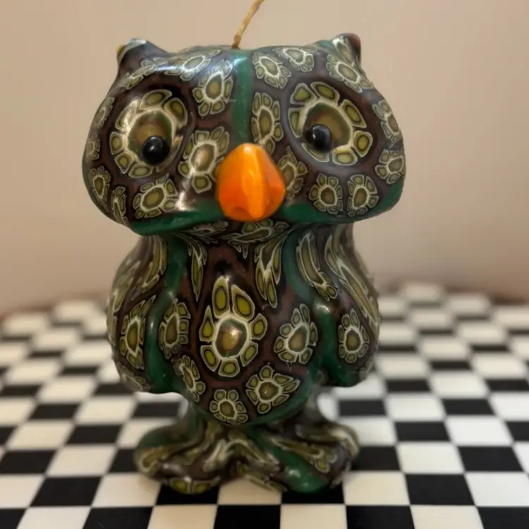 Vintage Murano Looking Owl Candle