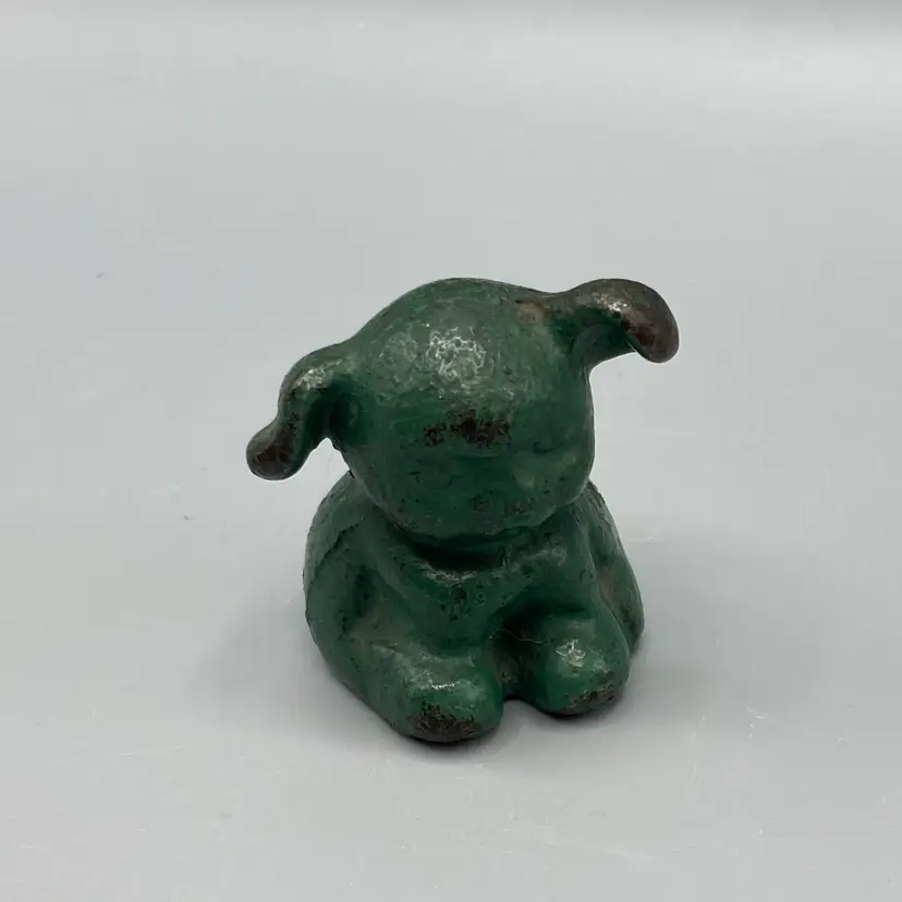 1920s-30s Hubley Cast Iron Advertising Dog Paperweight – St. Marks - Green