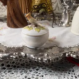 Bisque Female, Cardinal Trinket  Dish