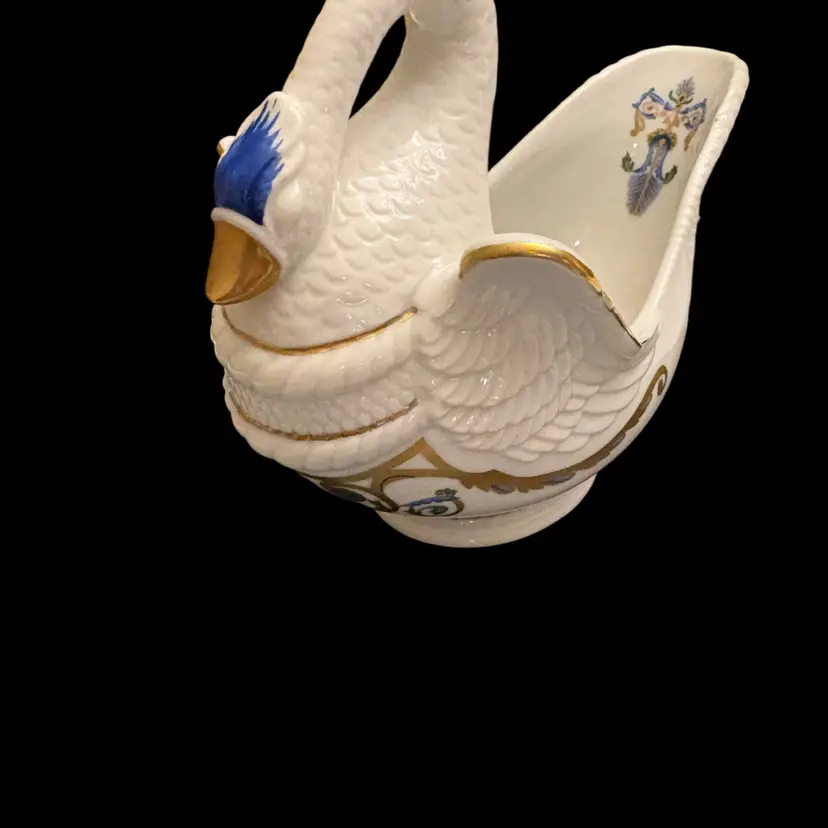 Vintage Orient Express Ceramic Swan Gravy Boat Made For Elizabeth Arden