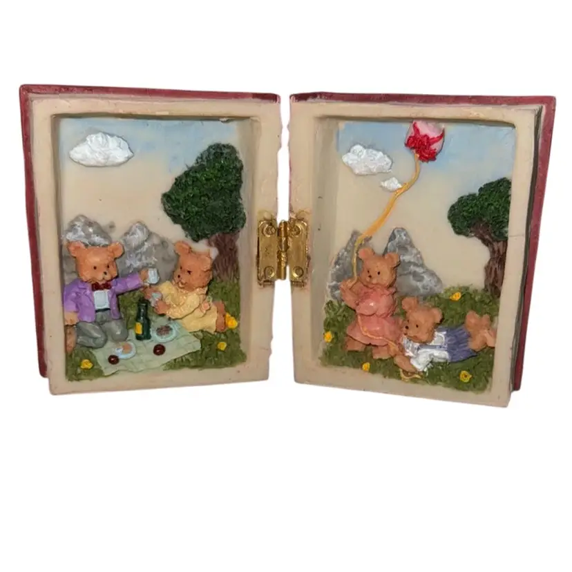 Teddy Bears Picnic Miniature Book Resin 3”