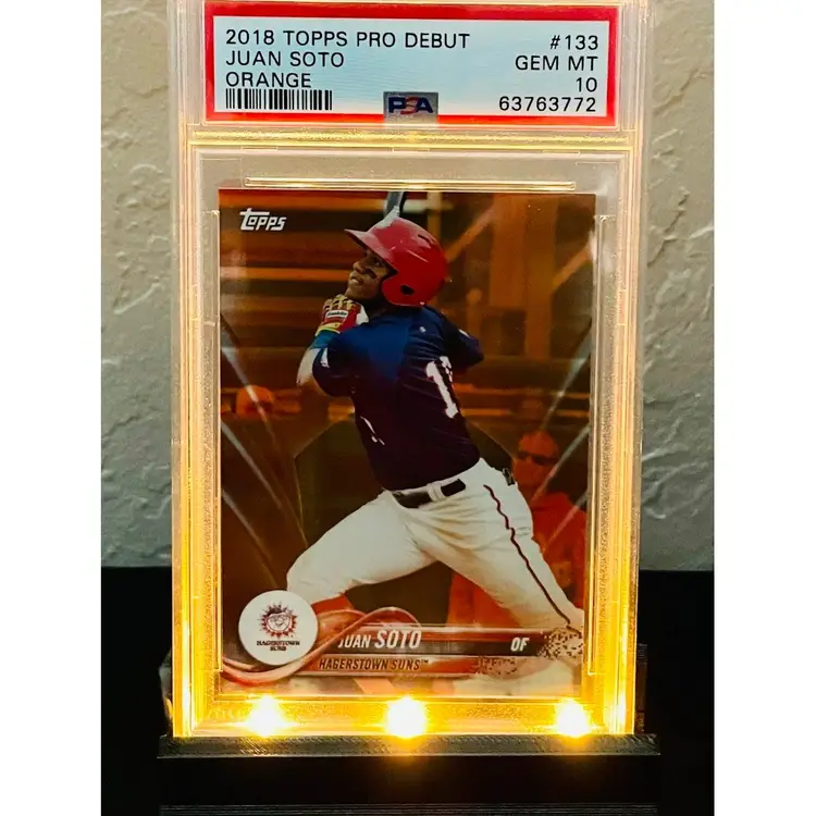 LED Card Stand (for Graded Cards) and a Battery