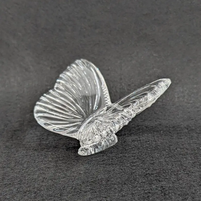 Vintage Waterford Crystal Butterfly Paperweight Figurine Clear Ireland Signed