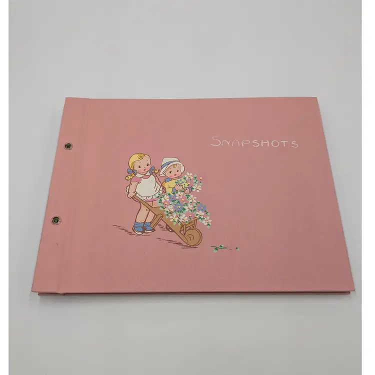 Vintage Pink Children's Snapshots Photo Book/Album