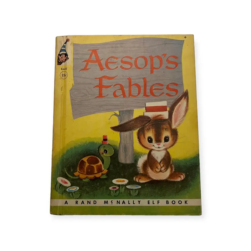 Aesop’s Fables, Tip-Top Elf Book, illustrated by Anne Sellers Leaf, Rand McNally, 1952, vintage children’s book, fables