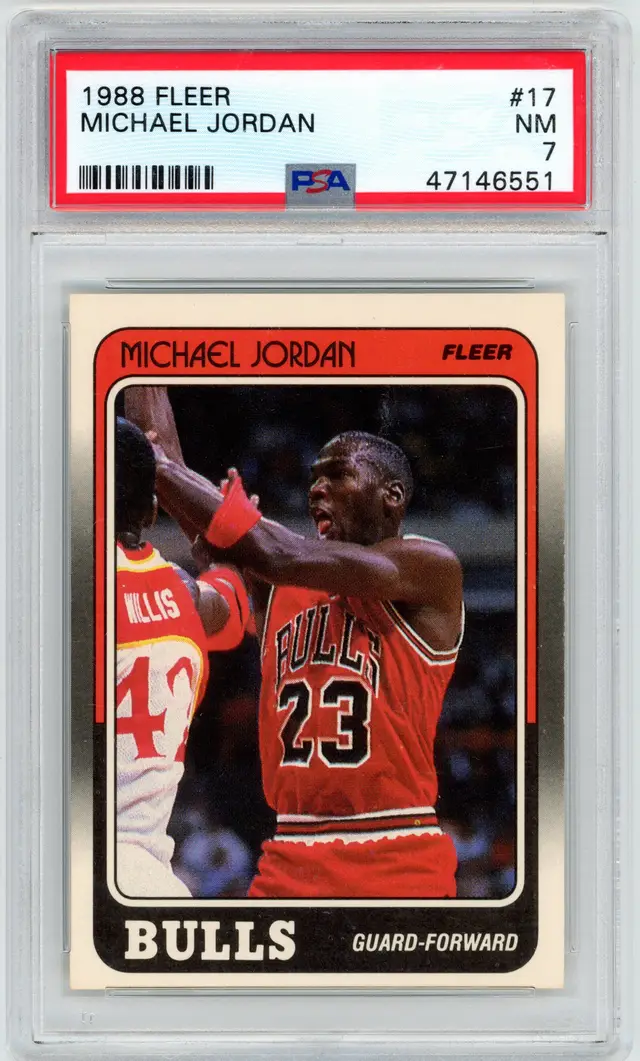 1988 Fleer MICHAEL JORDAN #17 PSA 7 NEAR MINT Vintage!