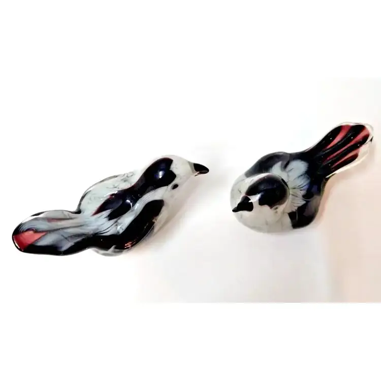 Vintage WALES Japanese Art Glass Bird Paperweights