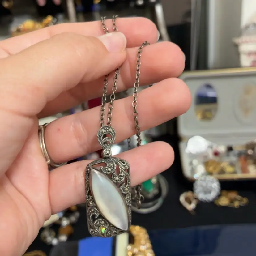 Sterling 925 Mop Pendent Necklace