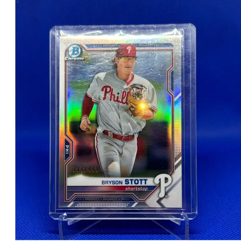 2021 Bowman Chrome Prospects Bryson Stott Refractor /499 Philadelphia Phillies