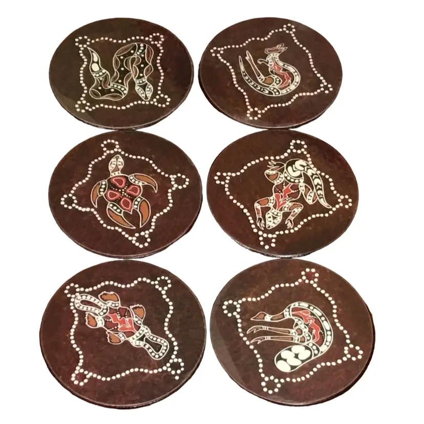 Australian Themed Cork Back Coasters