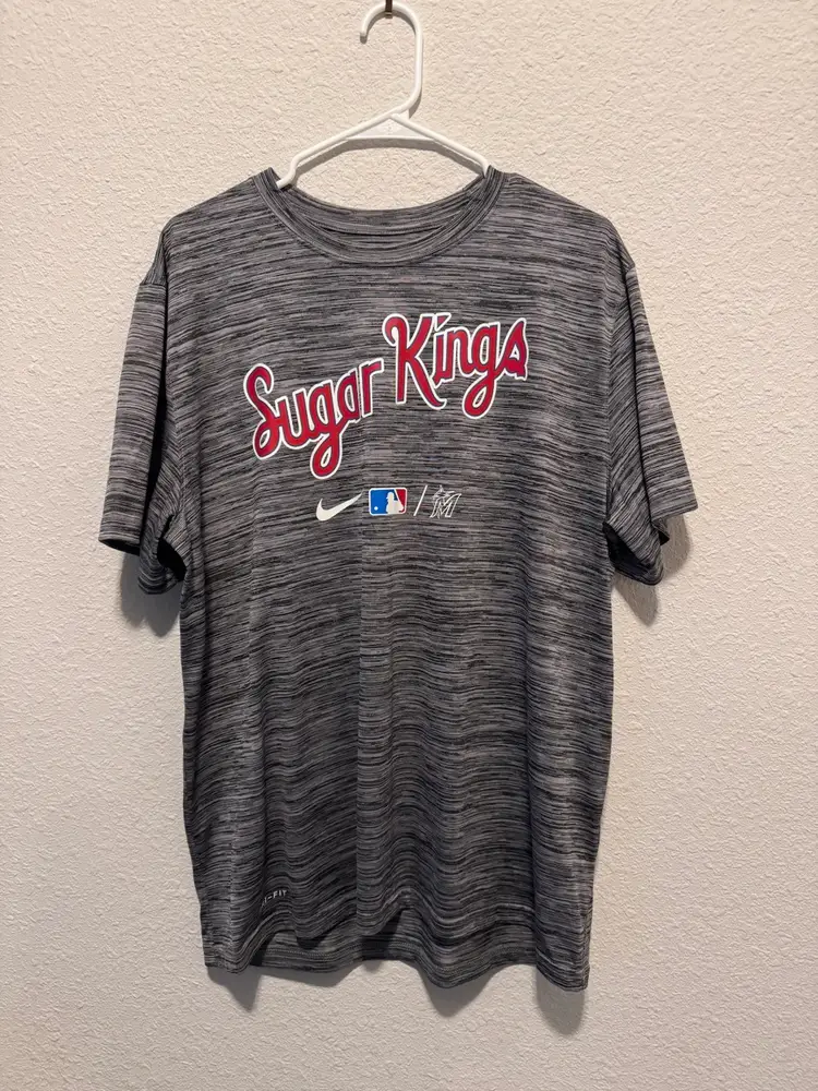 Miami Marlins Sugar Kings Shirt Mens XL Nike Gray Short Sleeve MLB Baseball