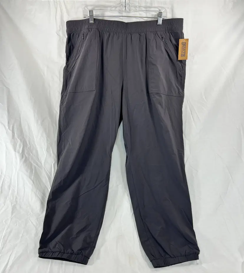 Duluth Trading Co Womens XXL Gray Nylon Spandex Jogger Pants Elastic Waist Pockets