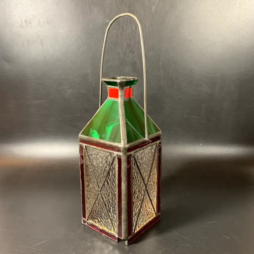 Vintage Slag Glass Lantern Light