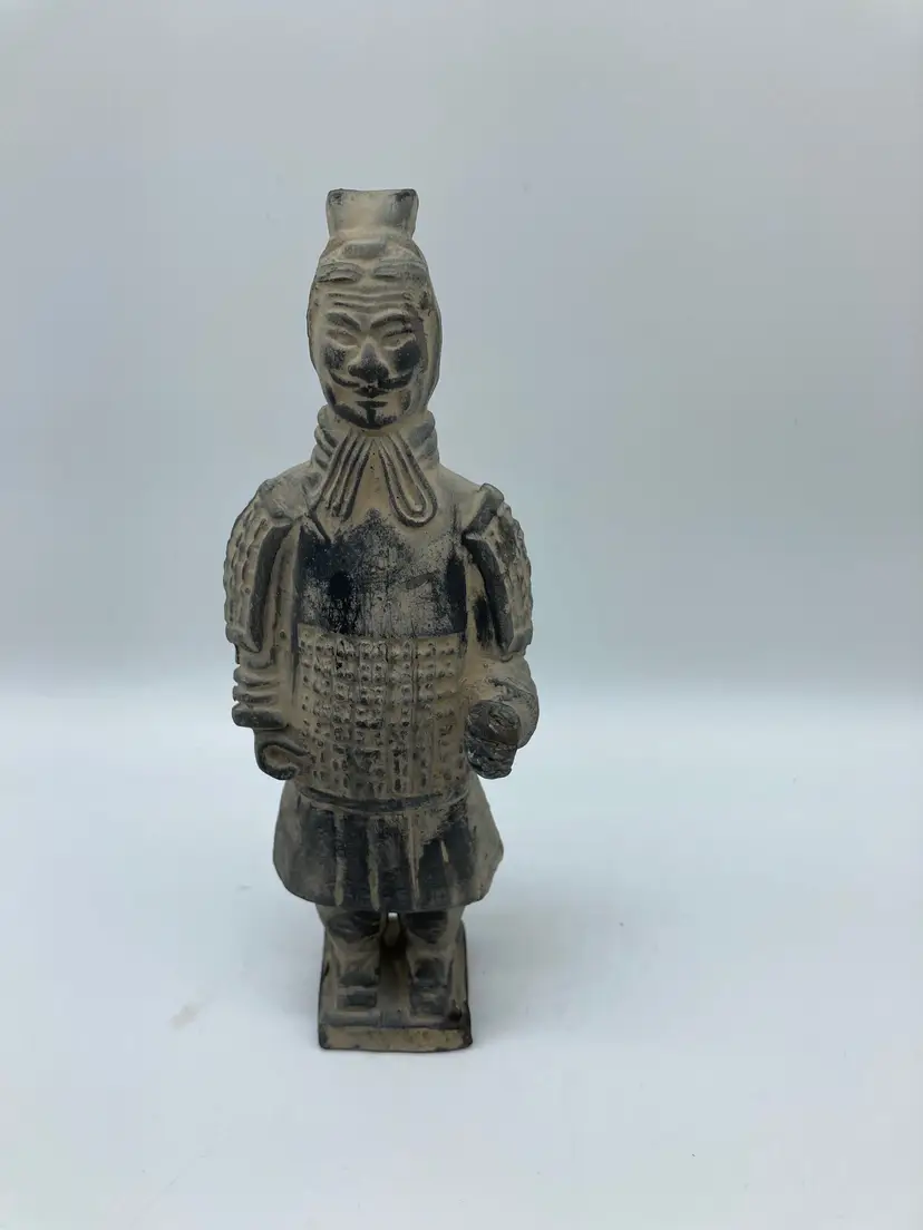 Vintage Terracotta Chinese Warrior Soldier Figurine Statue Army Asian Figure 6", Qin Dynasty