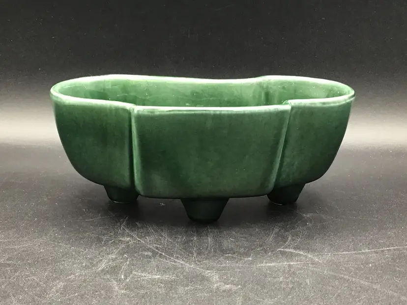 72-Vintage Green Pottery Planter Made In USA