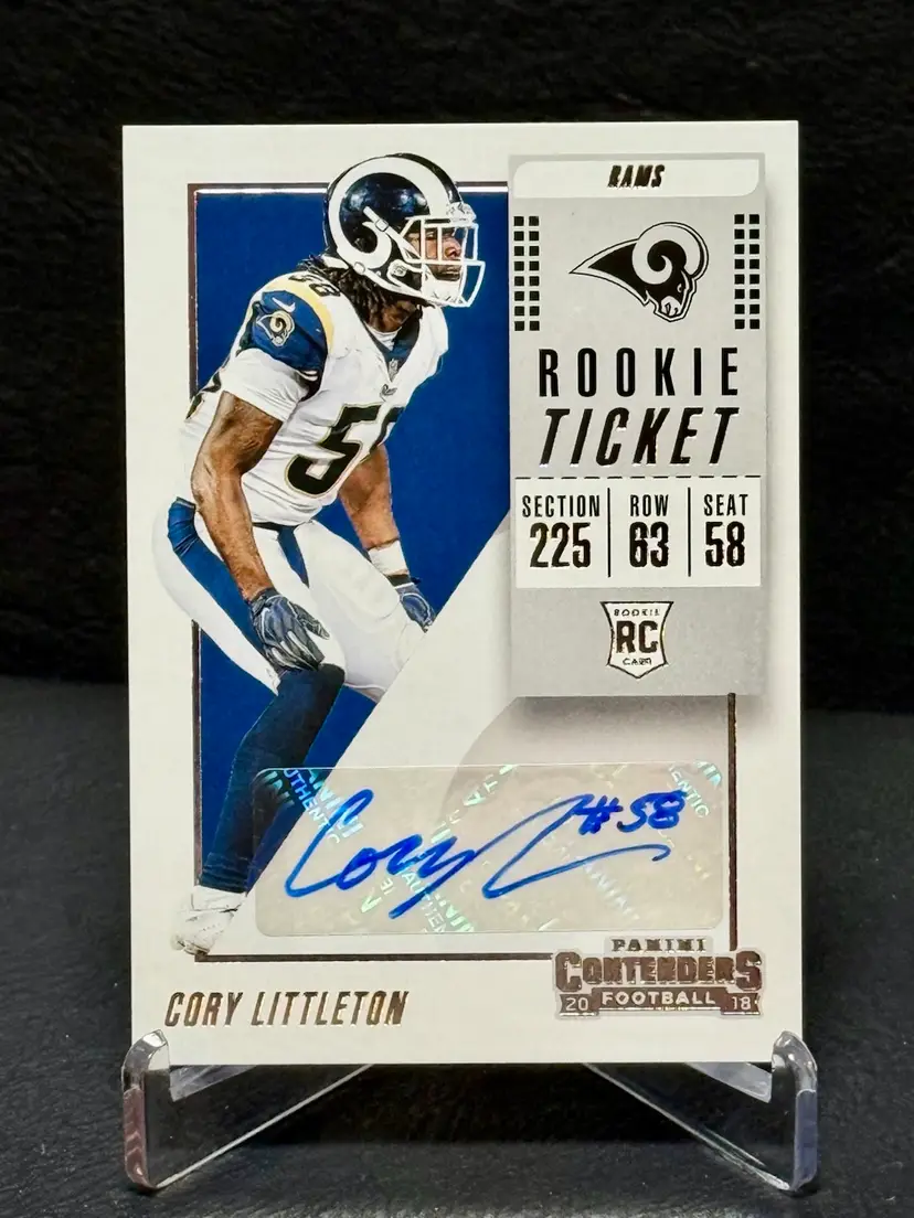 Cory Littleton 2018 Contenders #211 Rookie Ticket RC Auto Los Angeles Rams