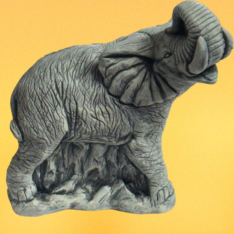 Elephant Figurine Made W/volcanic Ash