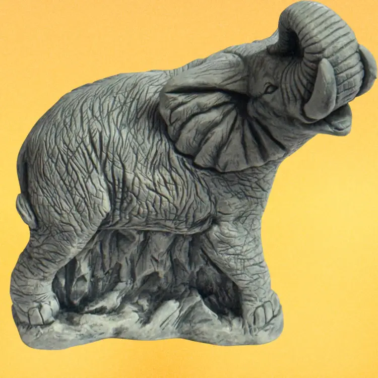 Elephant Figurine Made W/volcanic Ash