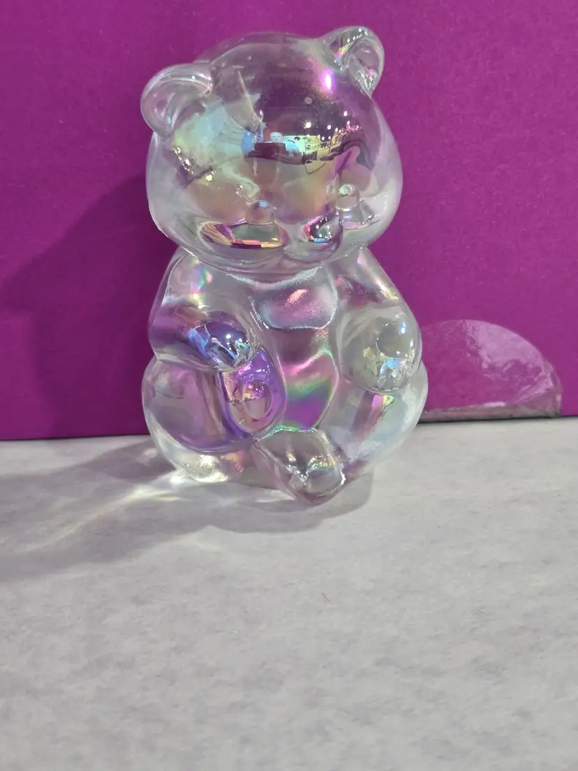 Vintage Fenton Iridescent Glass Sitting Bear