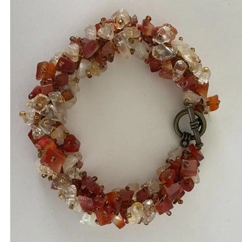 Handmade Carnelian Chip Bracelet