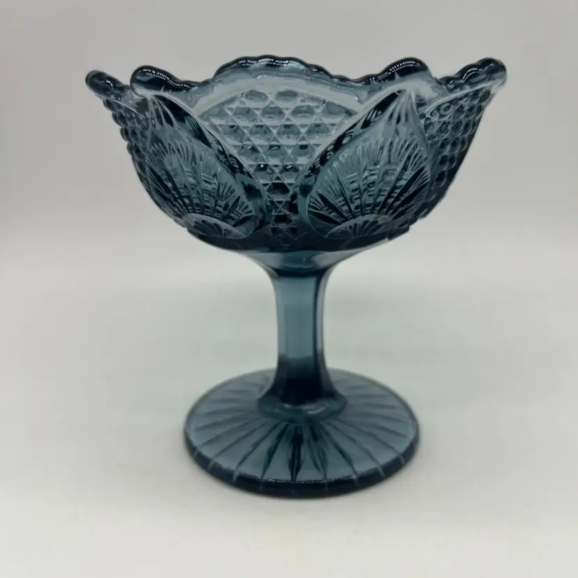 Fenton Gray Or Smoke Colored Glass Compote