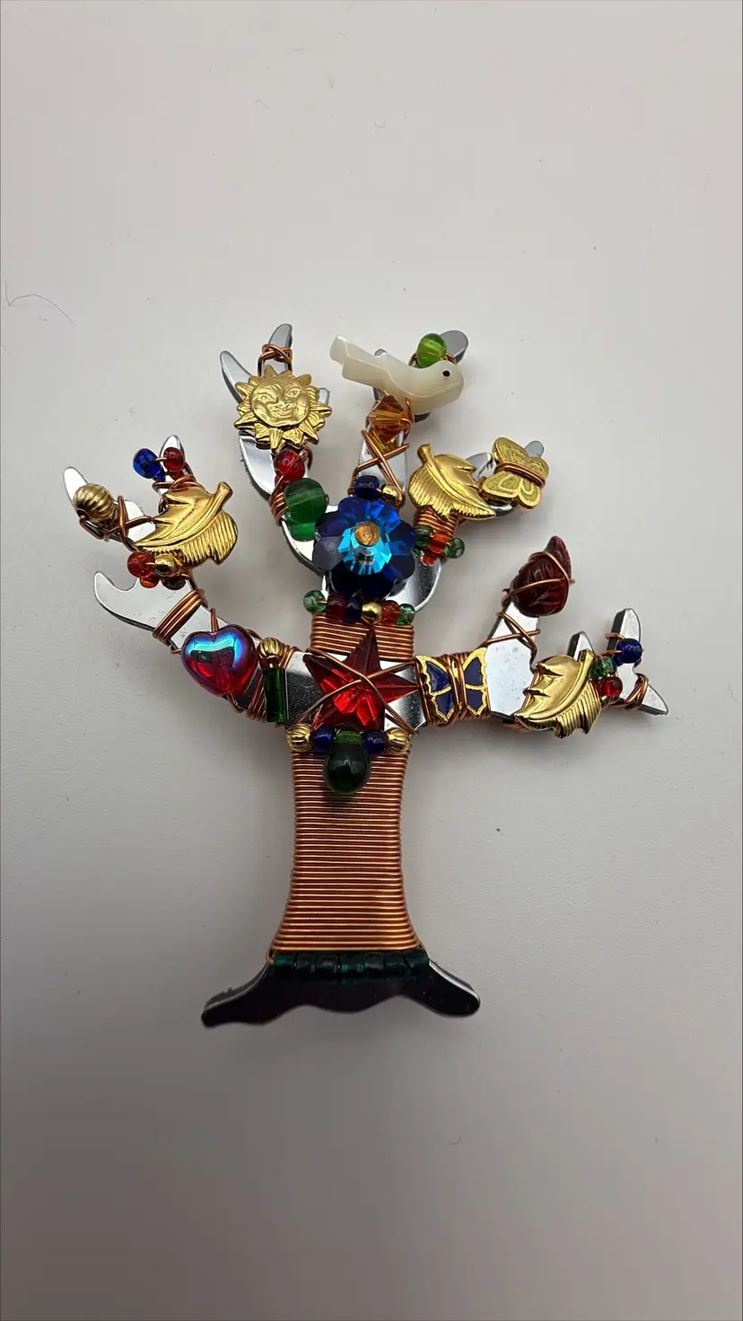 Vintage Liztech Tree of Life Brooch Handmade