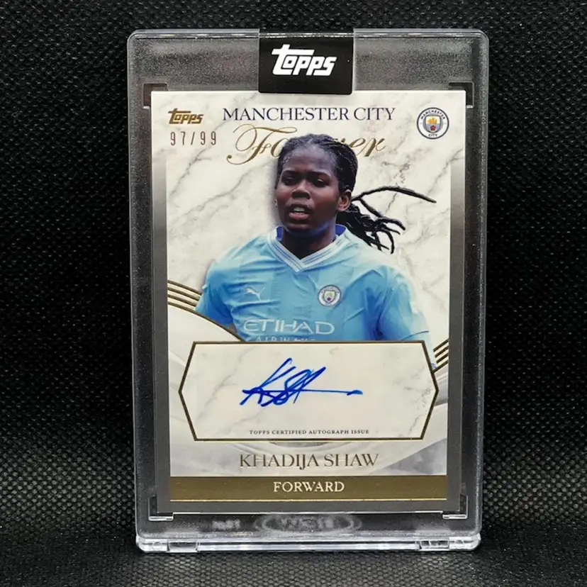 Khadija Shaw 2023/24 Topps Manchester City Forever Autograph 97/99 Soccer Card