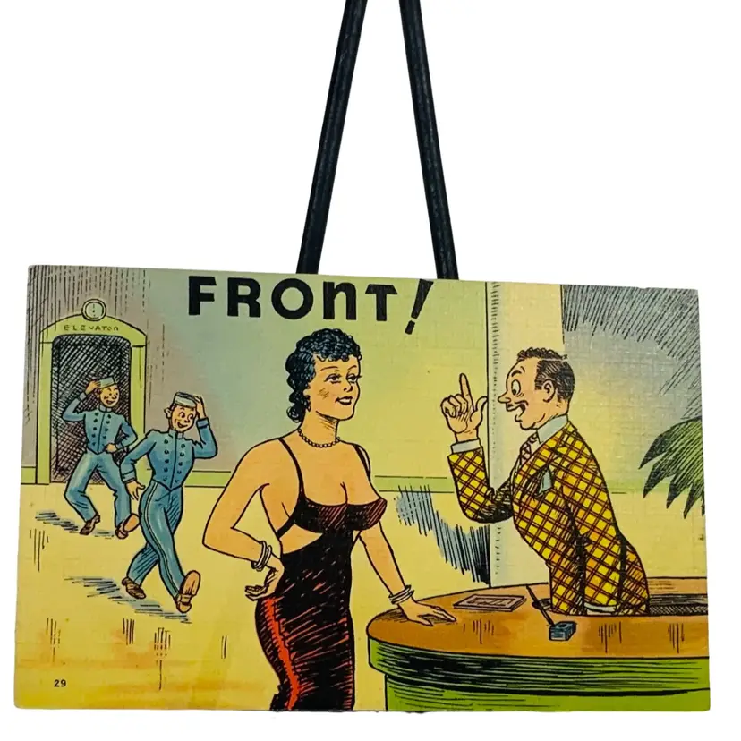 Vintage WWII Postcard “FRONT!” STREAMLINED BEAUTY COMICS
66025
