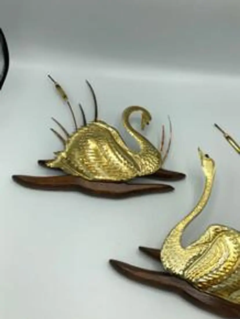 Vintage Metal Swan Wall Art