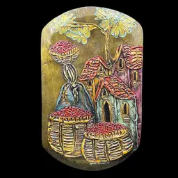 2017 Maira Handal Mixed Media on Wood Art El Salvador