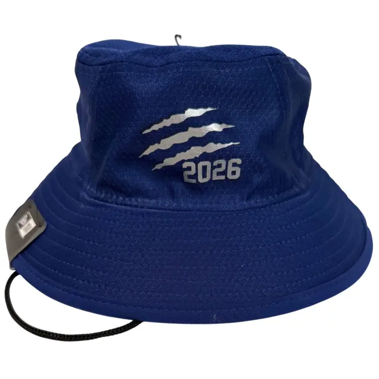 Grizzly Paw Mark 2026 Blue Bucket Hat Black Drawstring by New Era S/M NWT