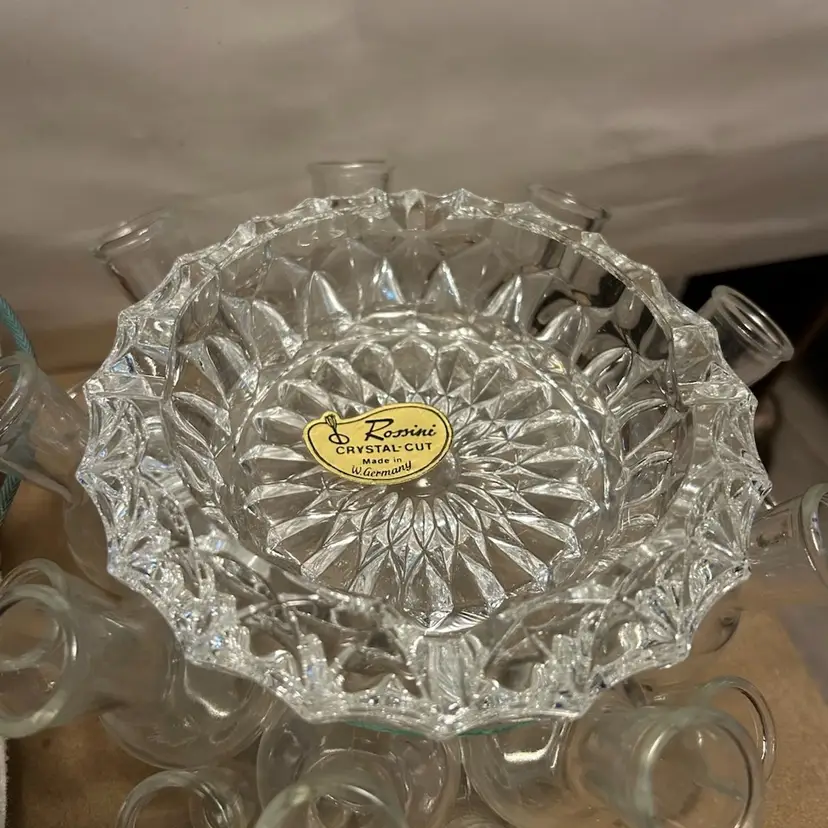 Rossini Crystal-cut Ashtrays HEAVY Made in Germany