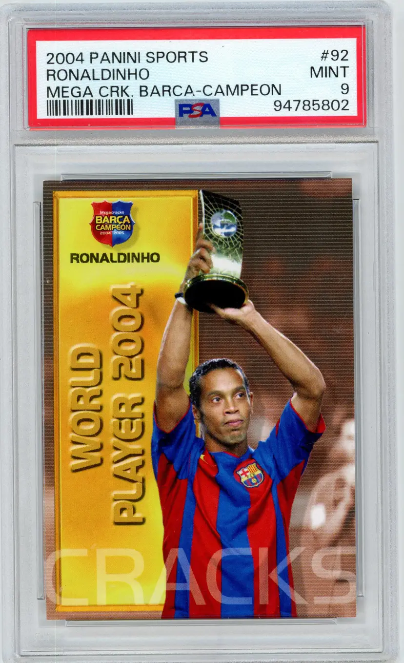 2004 Panini Sports RONALDINHO #92 Megacracks Barca-Campeon PSA 9 MINT