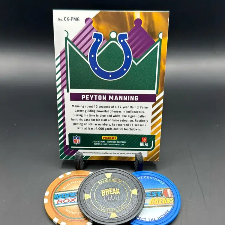 Peyton Manning 147/425 Canton Kings Patch Relic 2025 Donruss Indianapolis Colts