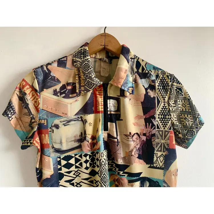 90s vintage collage print top shirt 1990s vintage