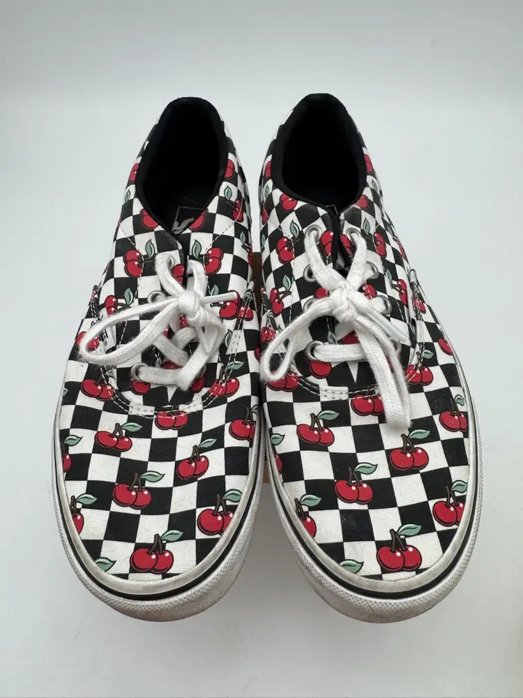 VANS Off The Wall Cherry Checker Skate Shoes Sneakers Women's Size 9.5 Men 7.5
