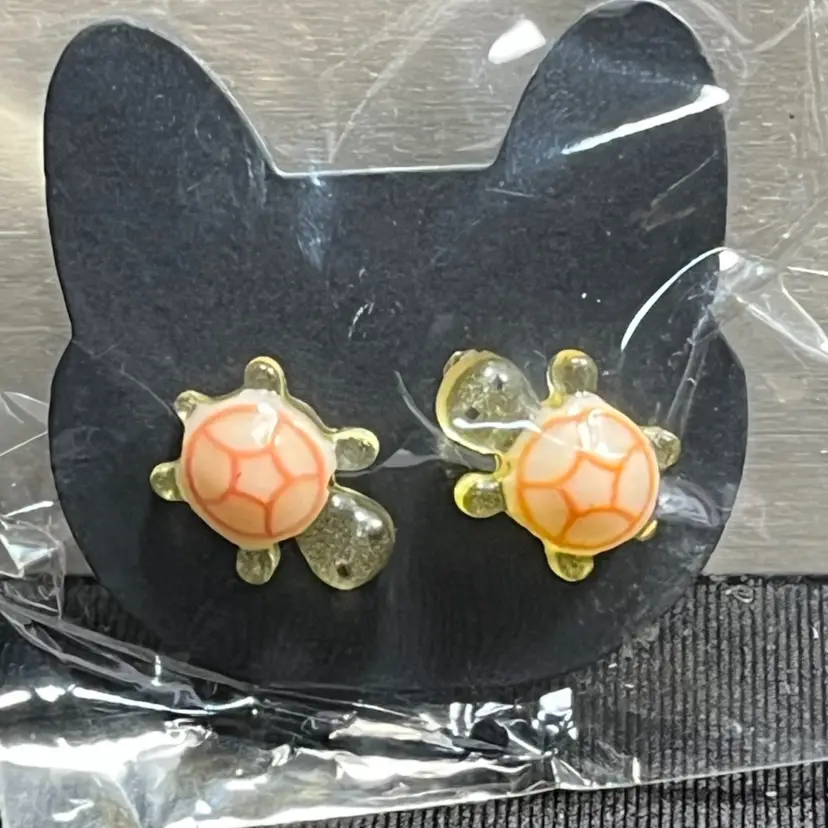 Yellow Glow In The Dark Turtle Stud Earrings Made By Me