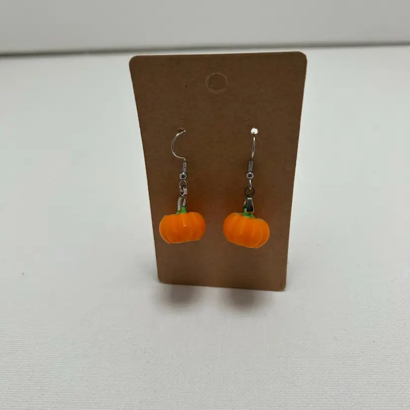 Pumpkin 3-D Dangle Earrings