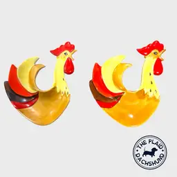 Vintage Set Of Holt Howard Rooster Teabag Holders