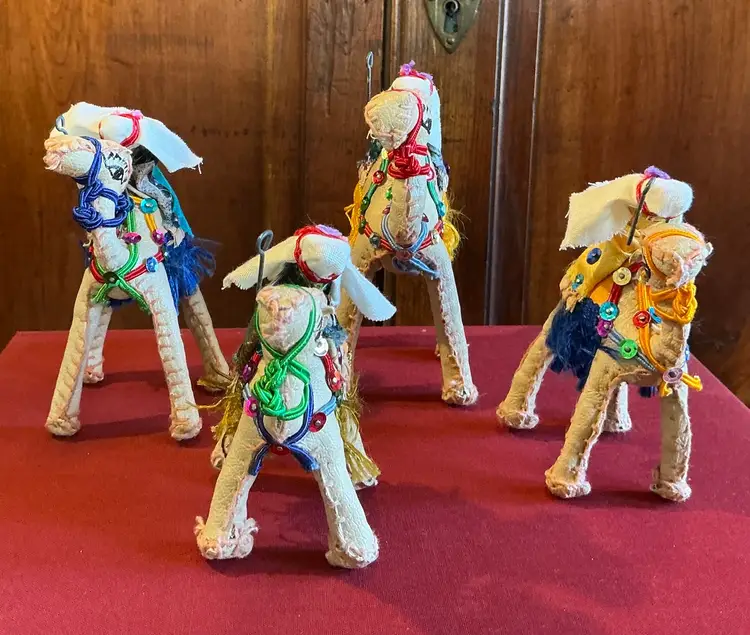 Dromedary Leather Camel Figurines Set Of 4 1970’s Egypt