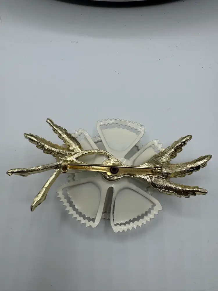 Vintage Large Coro Enameled Rhinestone Brooch