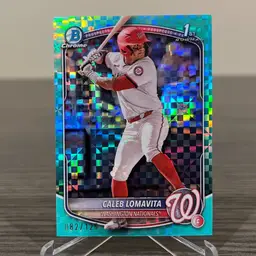 2025 Bowman Chrome Caleb Lomavita 82/125 1st Bowman Washington Nationals