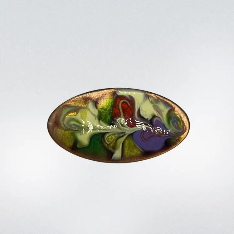 Enamel on Copper Brooch Pin | 1.5”