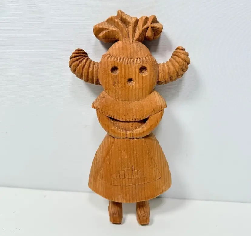 Hand Carved Kochina Doll Wall Hanging Signed & Dated 1970 7"