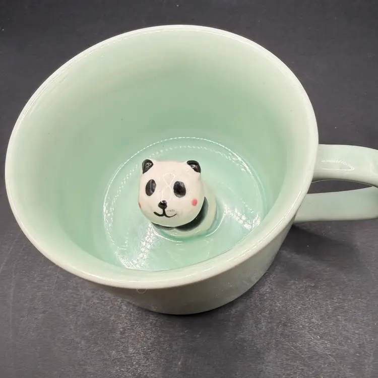 Panda Peekaboo Mug In Aqua