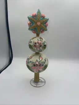 Larry Fraga Tree Topper.  Blooming Star blown glass  BEAUTIFUL!  13”